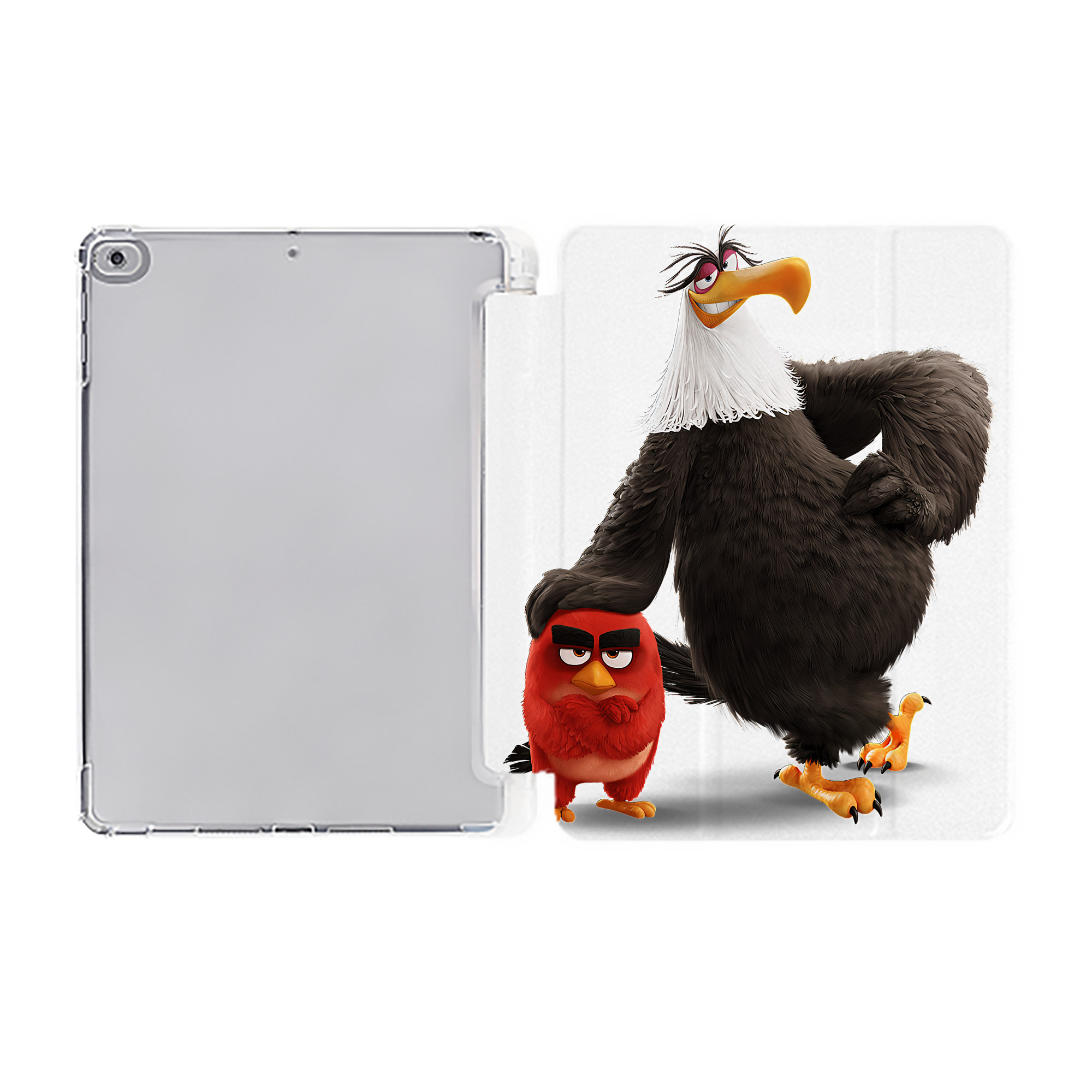 （画像用） Angry Birds アングリーバード IPad ケース ペン収納付き 三つ折りスタンド PUレザー×シリコン 対応機種9.5/10.5/10.9インチ